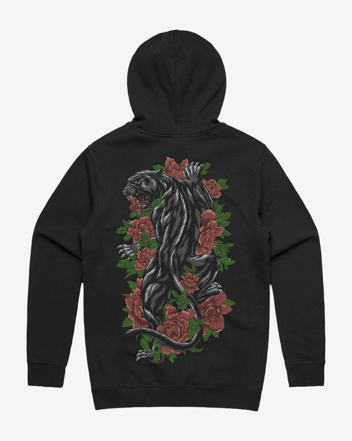 Climbing Panther Graphic Hoodie With Back Print
