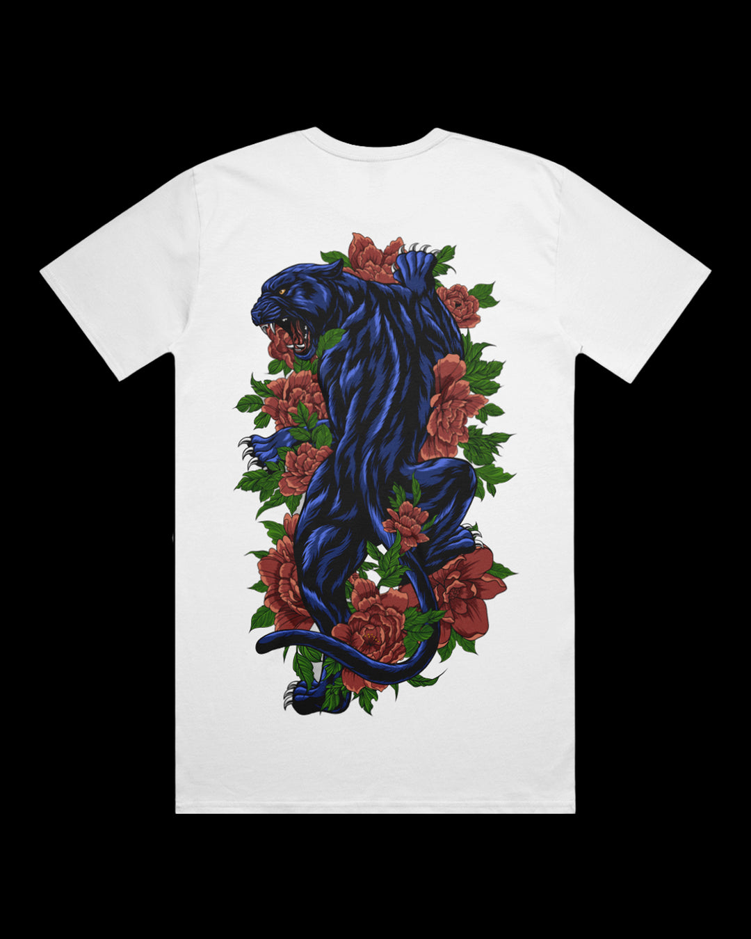 T-shirt featuring Japanese Irezumi-style artwork — Panthers Bloom Relaxed Tee