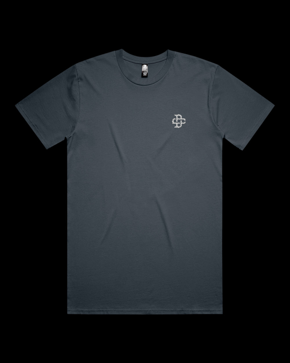 petrol blue tee with dc embroidery left chest