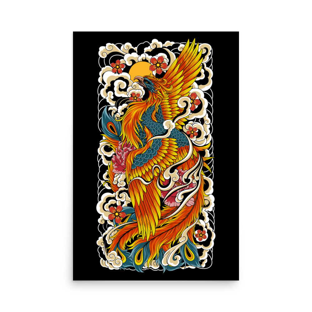 Rising Phoenix Poster With Tattoo Inspired Artwork