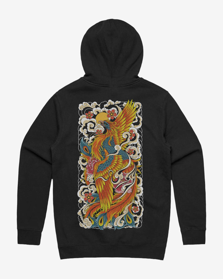 Rising Phoenix Graphic Hoodie With Back Print