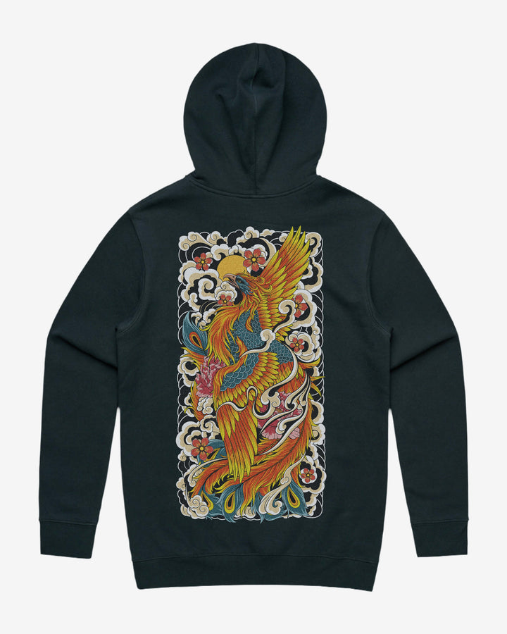 Rising Phoenix Graphic Hoodie With Back Print