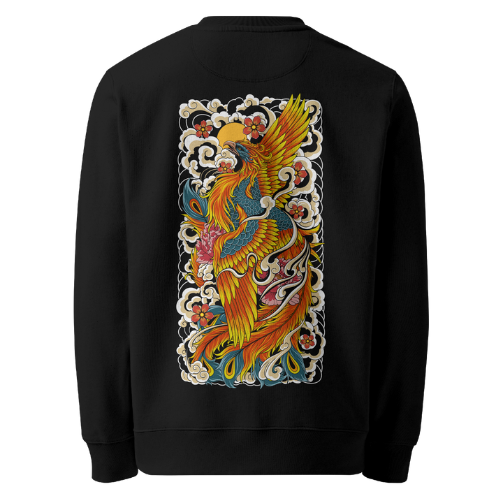 Rising Phoenix Graphic Tattoo Sweatshirt - Black