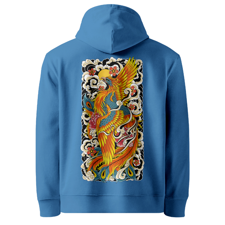 Rising Phoenix Tattoo Hoodie - Mindful Blue