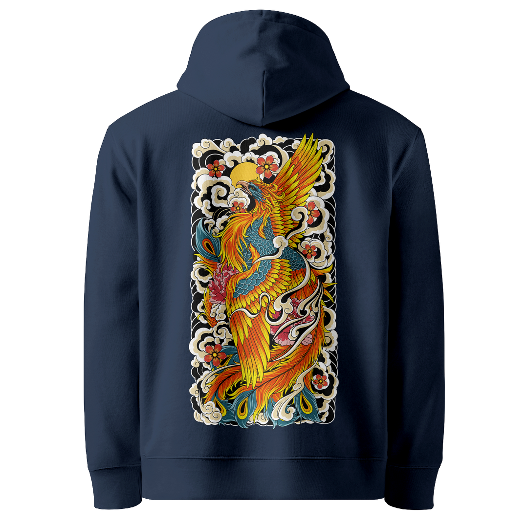 Rising Phoenix Tattoo Hoodie - Navy