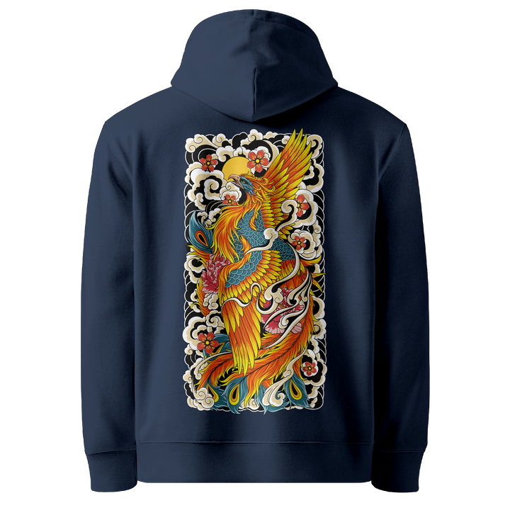 Rising Phoenix Tattoo Hoodie - Navy