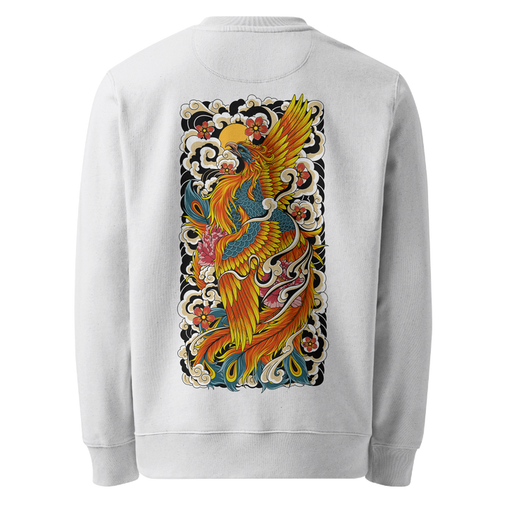 Rising Phoenix Graphic Tattoo Sweatshirt - White