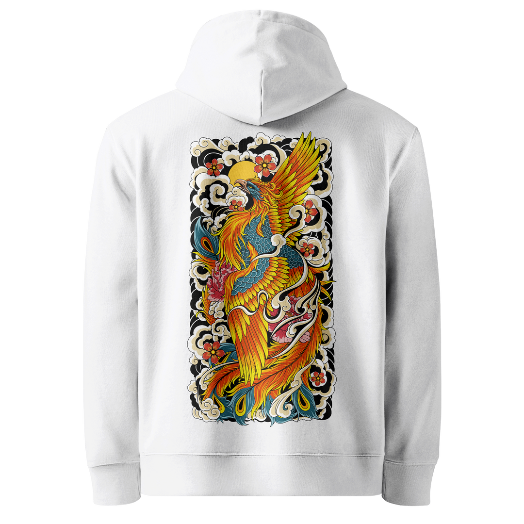 Rising Phoenix Tattoo Hoodie - White