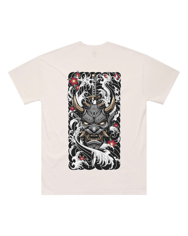 Oversized-fit t-shirt, Pierced Oni print - Bone