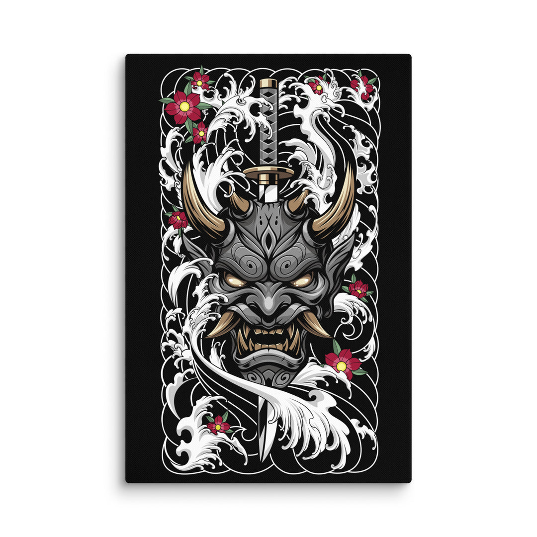 pierced oni canvas 40x60 Product mockup