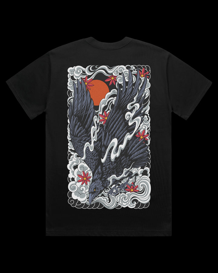 Boxy, Oversized 280gsm Heavyweight T-Shirt With Large Irezumi Inspired Back Print.