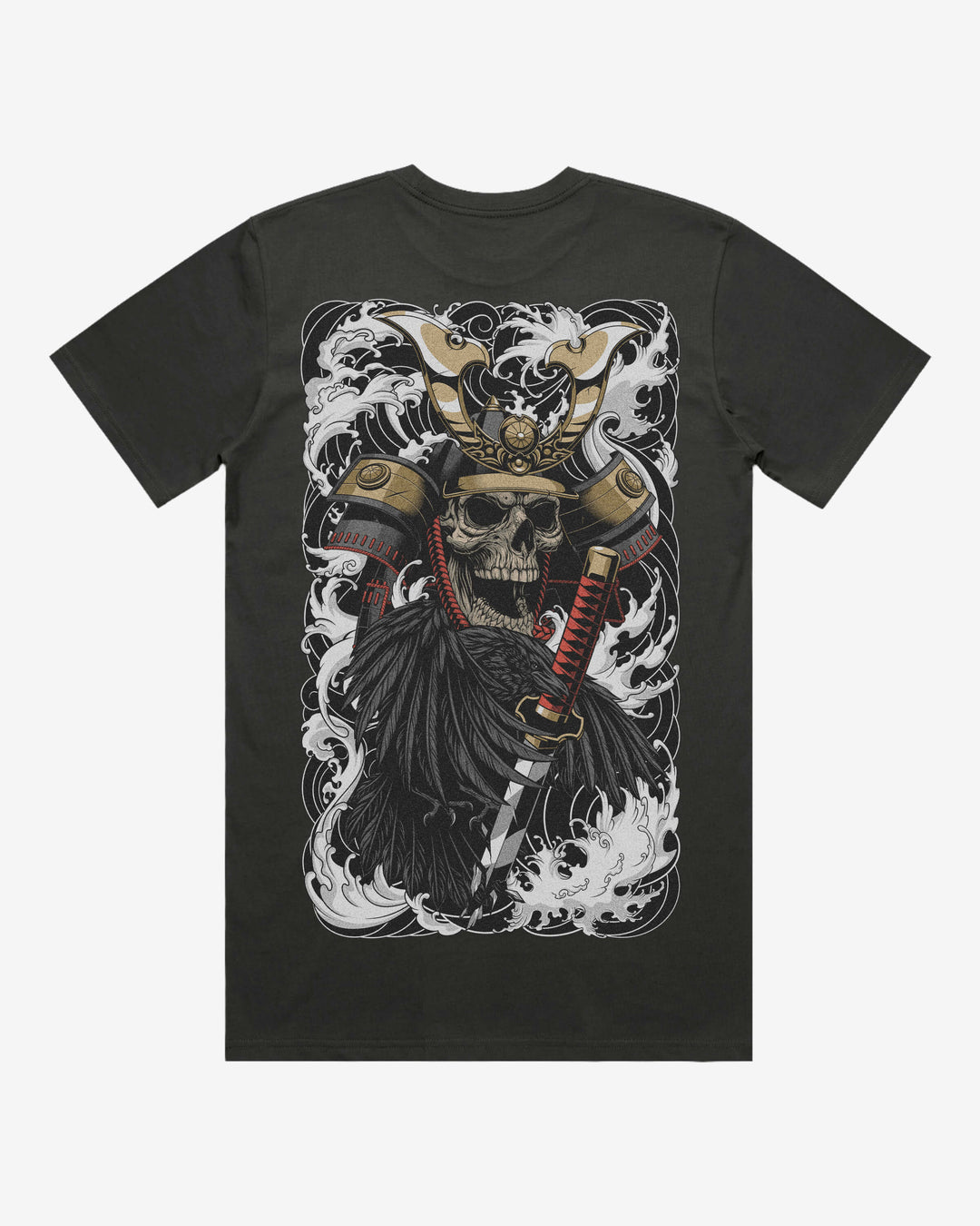 Skeletal Shogun Graphic Tee With Back Print