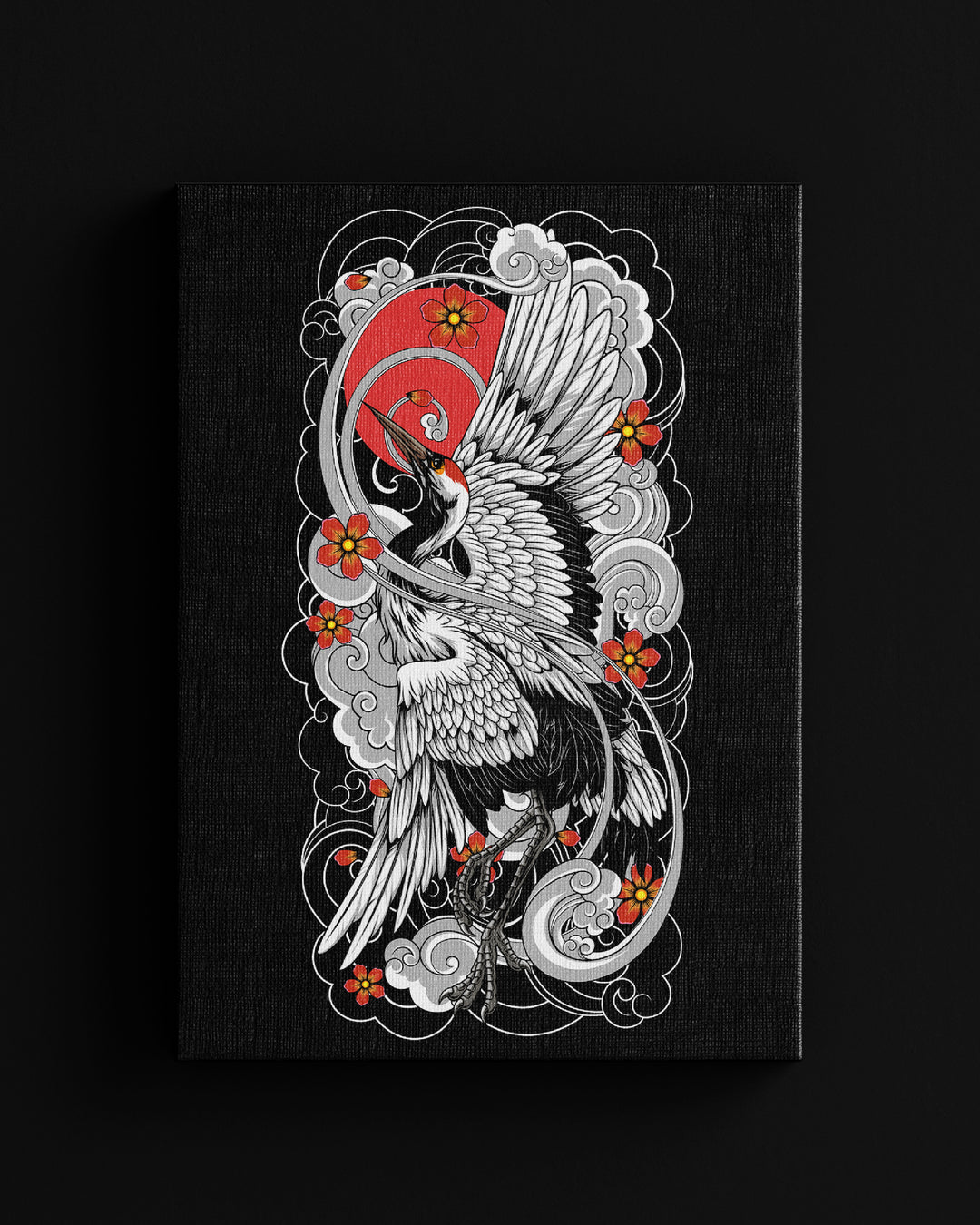 irezumi rising crane canvas