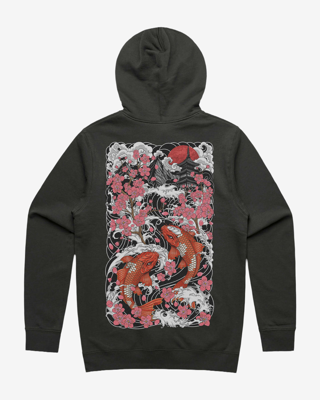Sakura Blossom Graphic Hoodie With Back Print