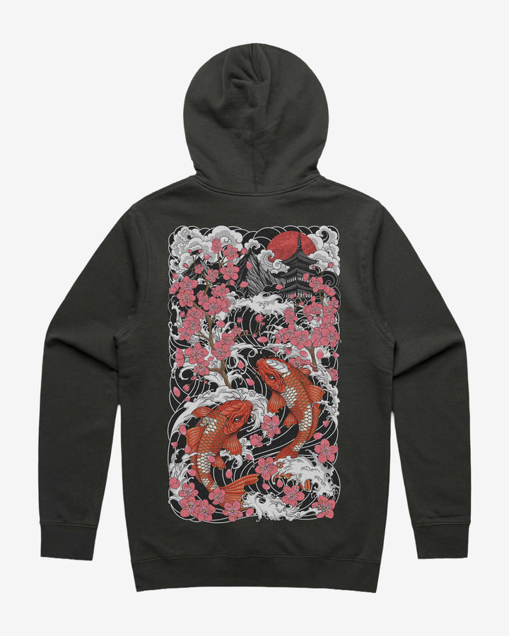 Sakura Blossom Graphic Hoodie With Back Print