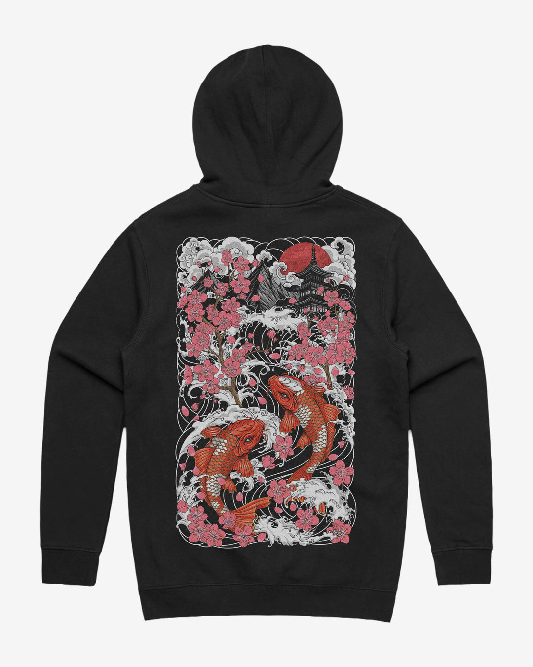 Sakura Blossom Graphic Hoodie With Back Print