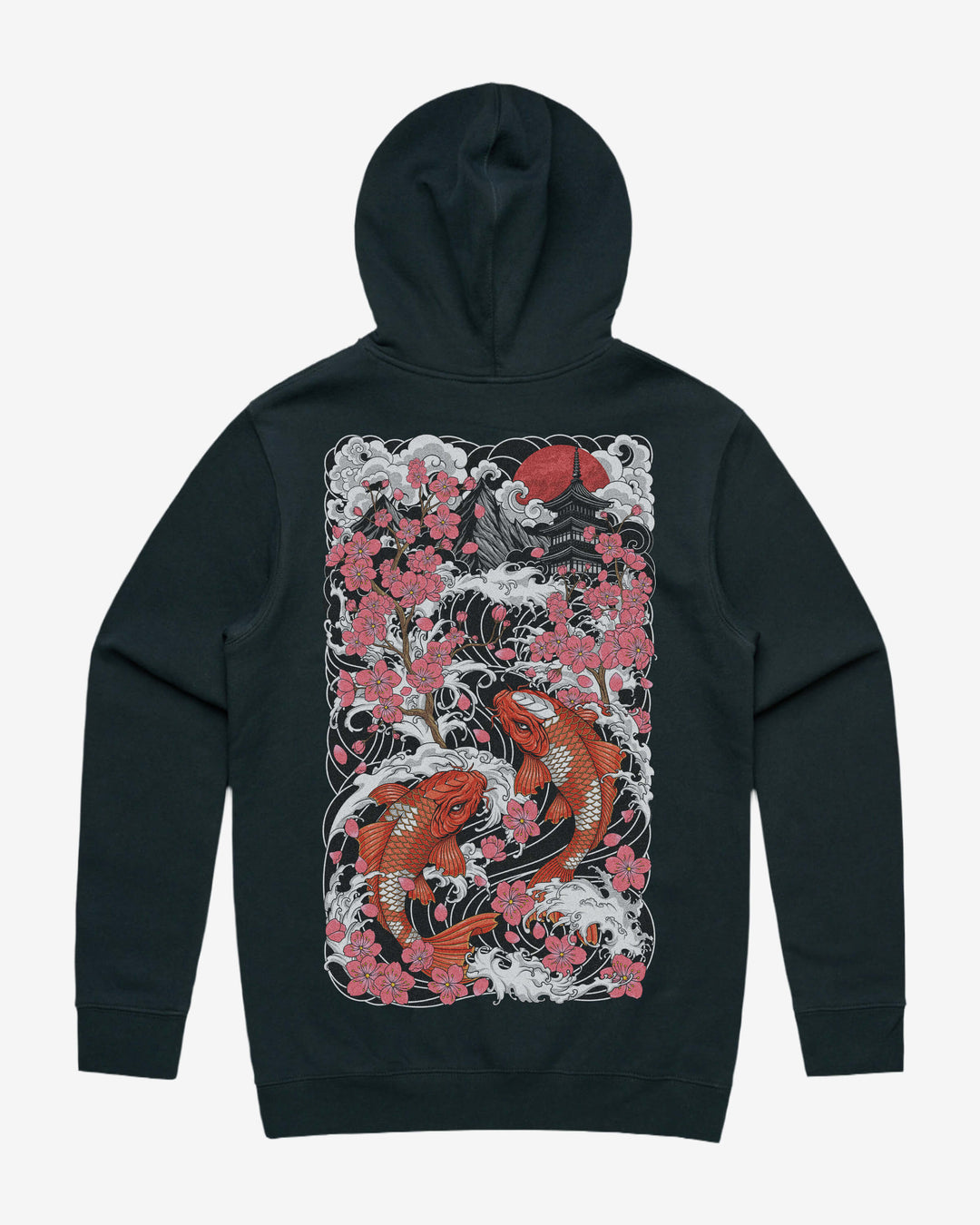 Sakura Blossom Graphic Hoodie With Back Print