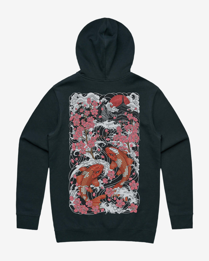 Sakura Blossom Graphic Hoodie With Back Print