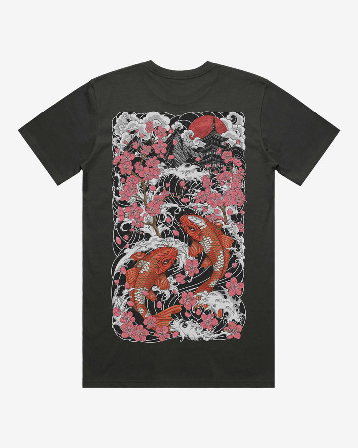 Sakura Relaxed Fit Graphic Tee With Large Japanese Tattoo Inspired Back Print
