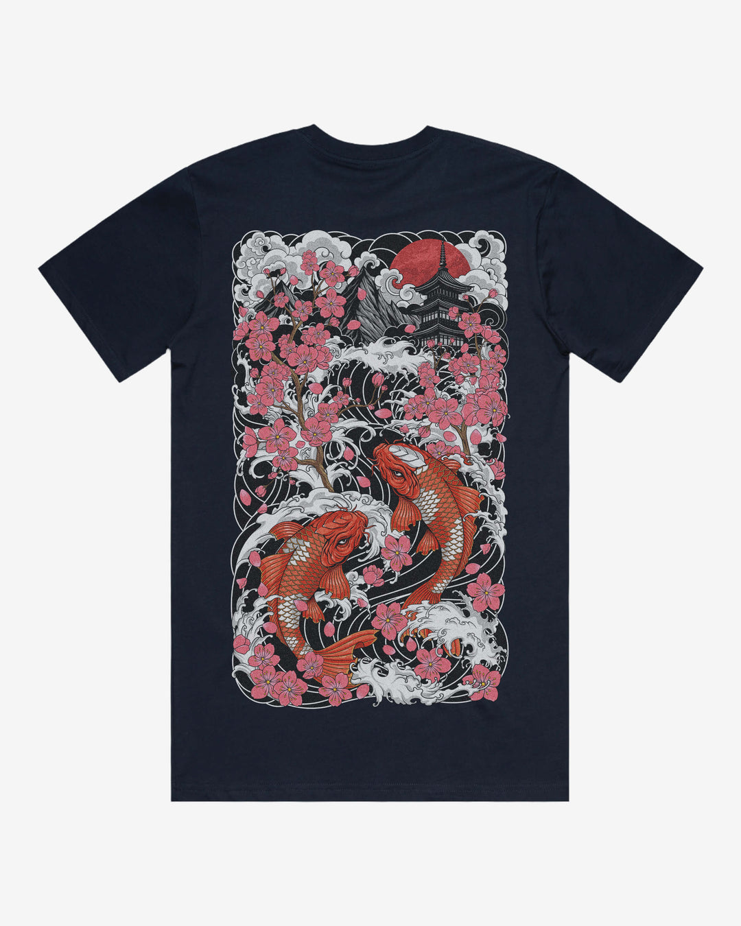 Sakura Relaxed Fit Graphic Tee With Large Japanese Tattoo Inspired Back Print