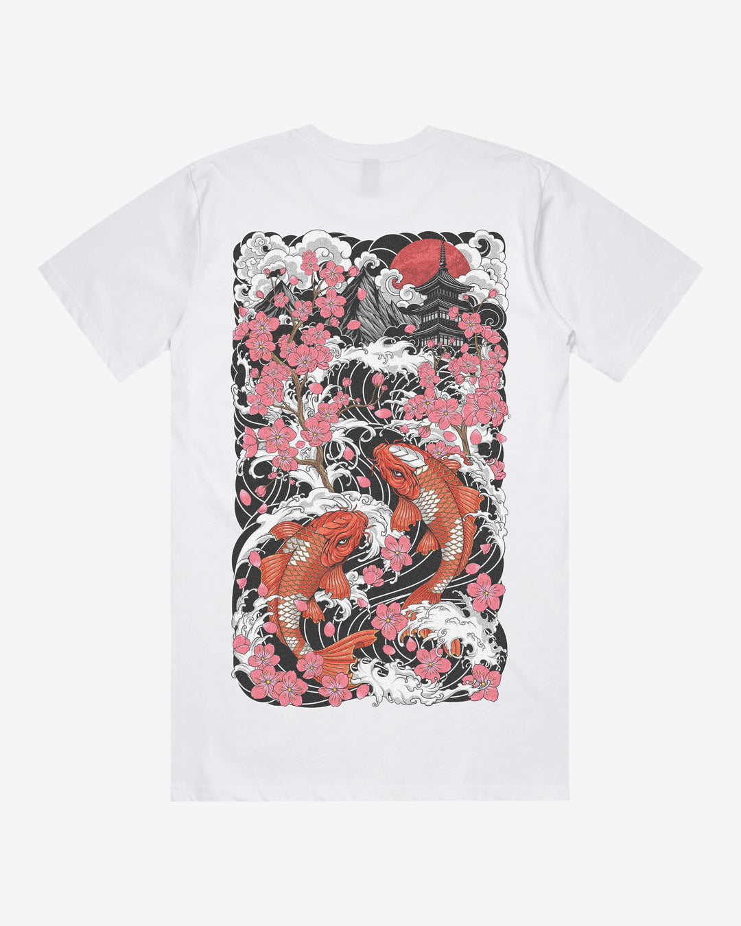 Sakura Relaxed Fit Graphic Tee With Large Japanese Tattoo Inspired Back Print