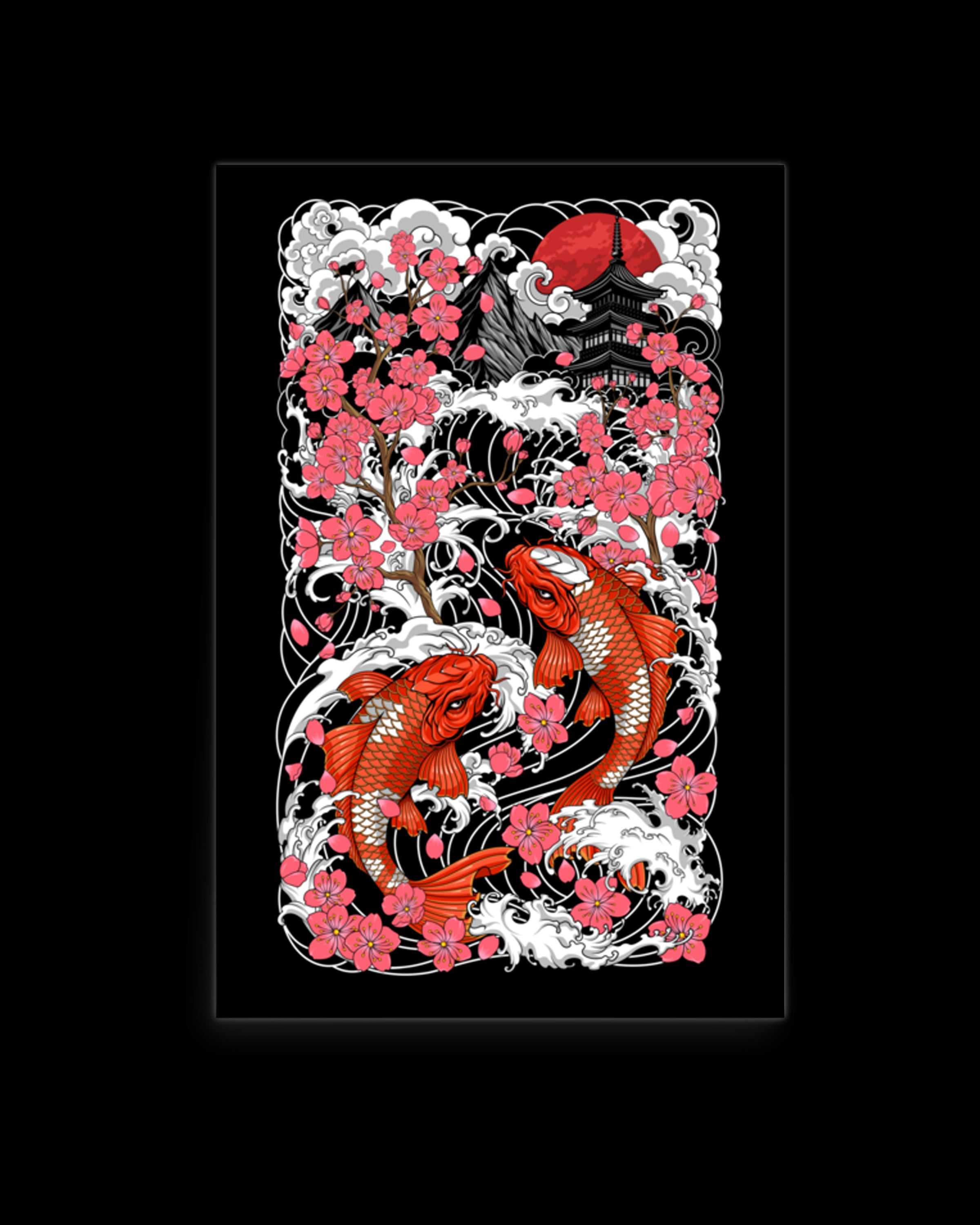 Orange Koi Fish | Japanese Tattoo Graphic Poster – Dsign Crtel