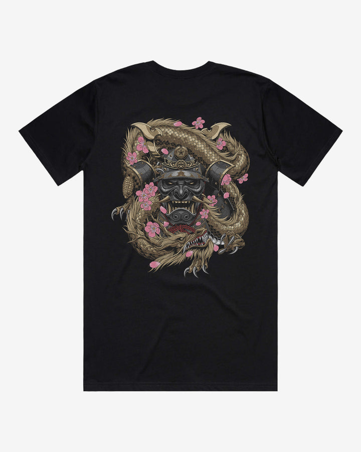 Japanese Tattoo Graphic Tee — Samurai Ryu Back Print