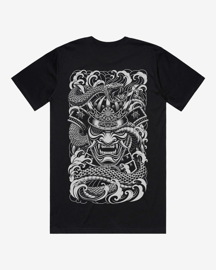 Irezumi Samurai Relaxed Fit Graphic Tee With Large Japanese Tattoo Inspired Back Print