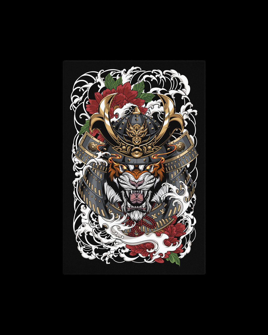 samurai tiger wall canvas