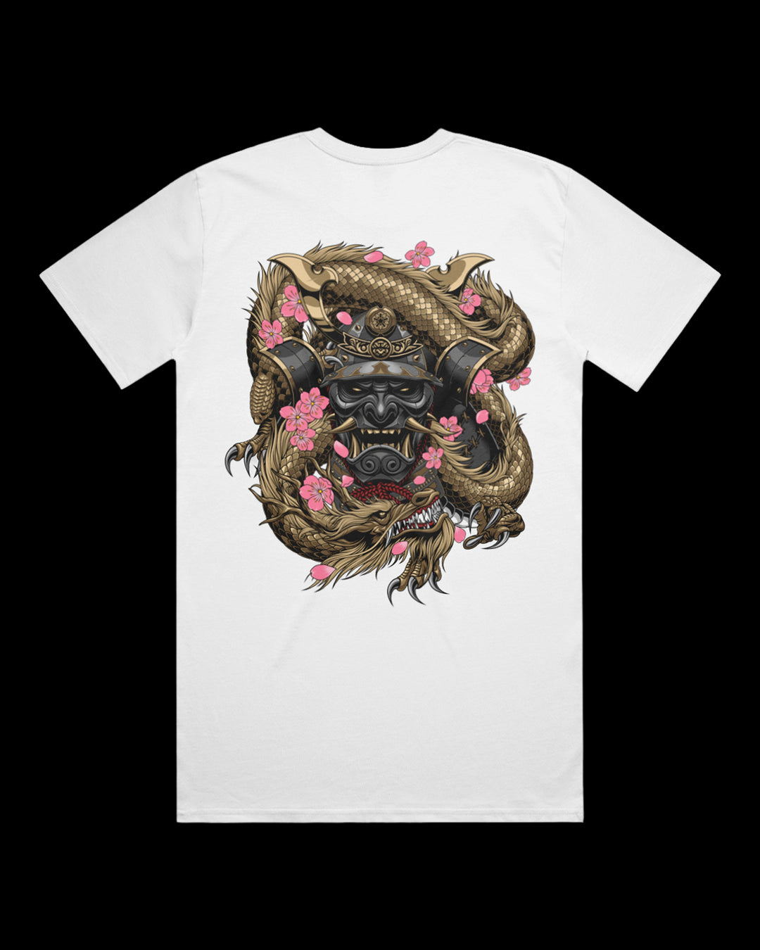 T-shirt featuring Japanese Irezumi-style artwork — Samurai Embraced Relaxed Tee
