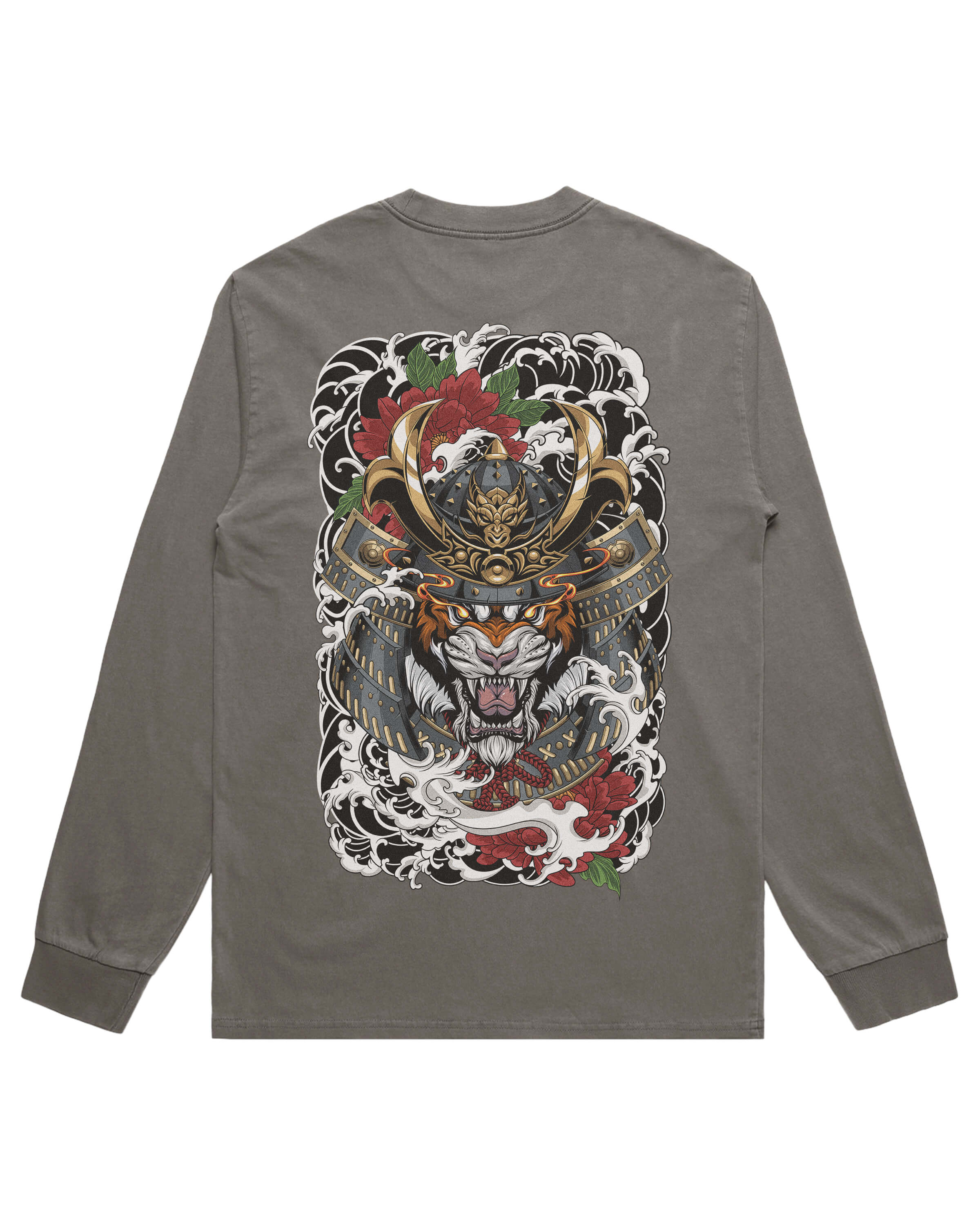Japanese Tattoo Samurai Long Sleeve T-Shirts | Dsign Crtel