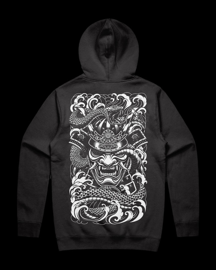 japanese irezumi inspired tattoo hoodie with large back print