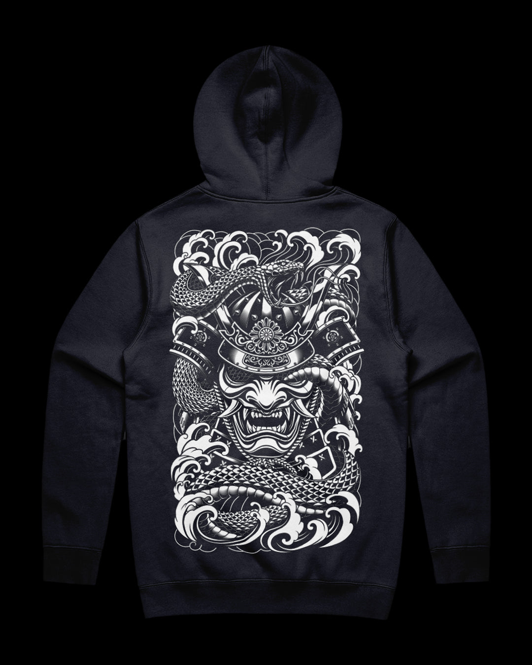 japanese irezumi inspired tattoo hoodie with large back print