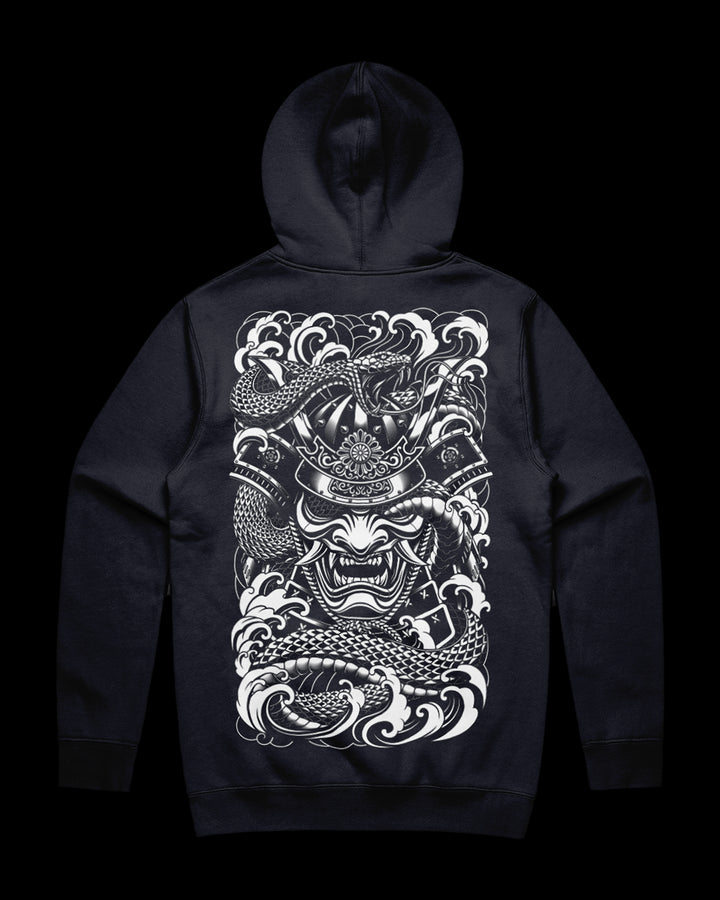 japanese irezumi inspired tattoo hoodie with large back print
