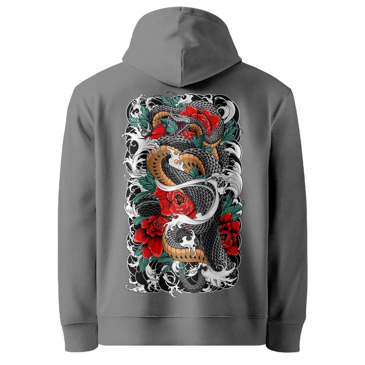 Tattoo-inspired graphic hoodie featuring original tattoo artwork. Premium heavyweight cotton for warmth and comfort.