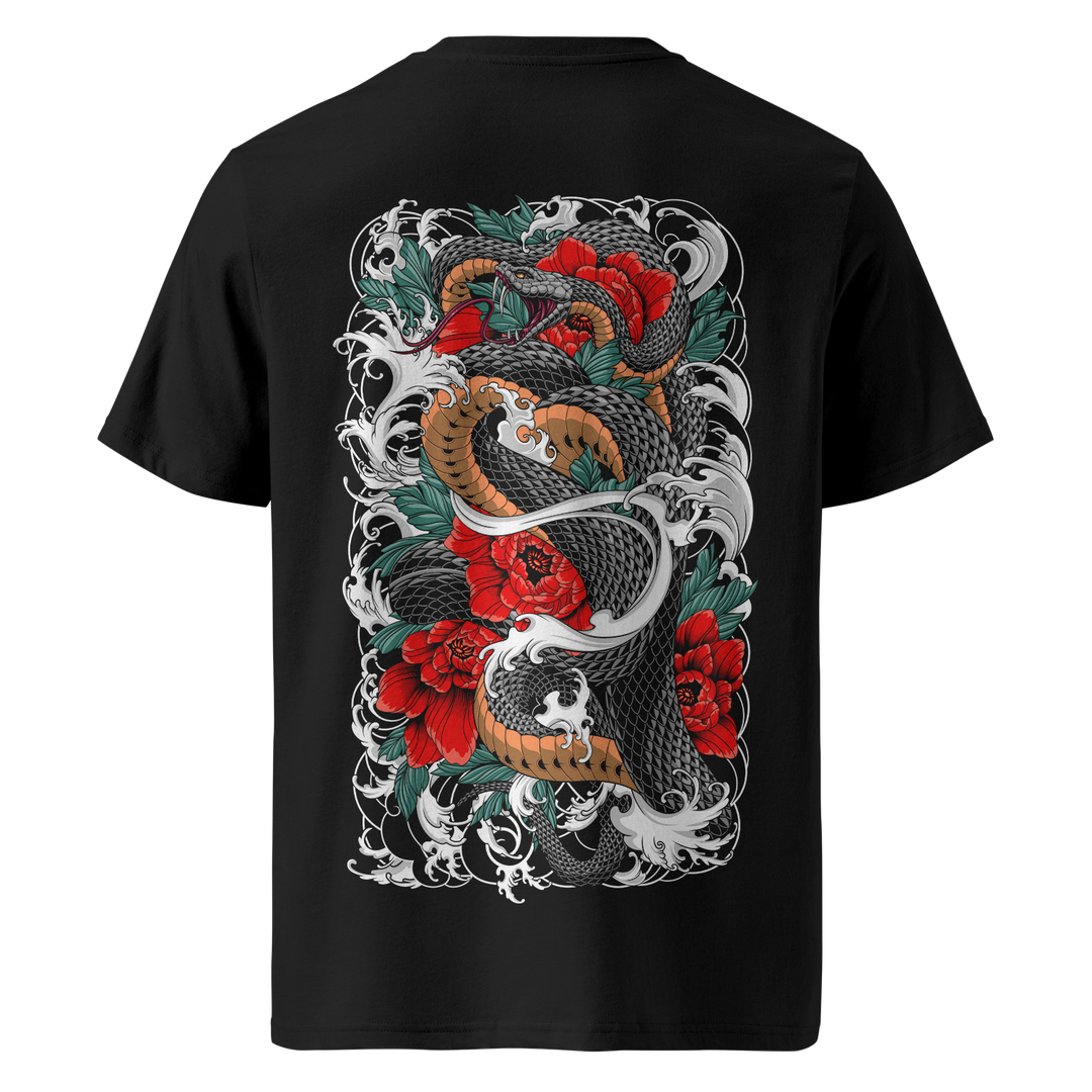 Serpents Bloom Tattoo Tee – Black Midweight