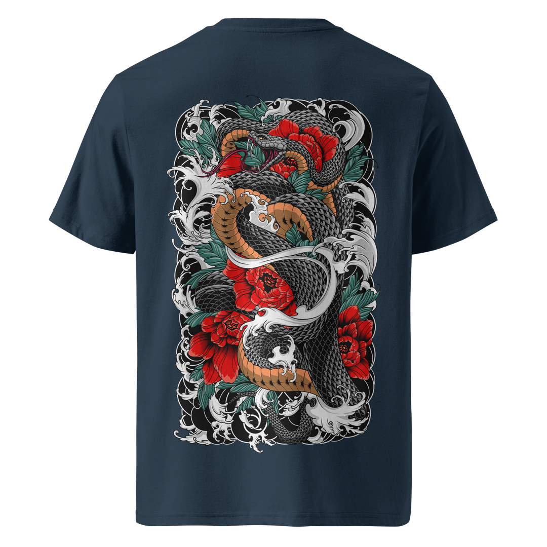 Serpents Bloom French Navy Heavyweight Tee