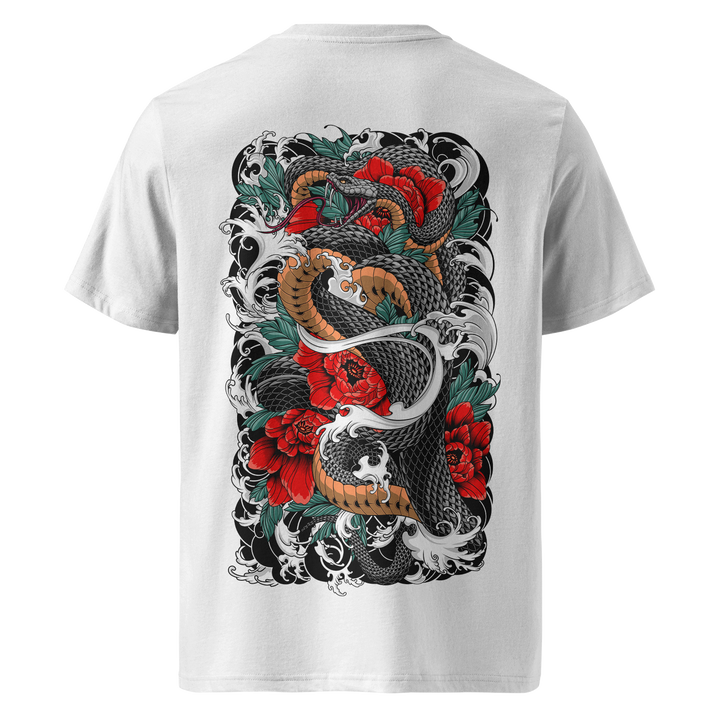 Serpents Bloom White Midweight Tee