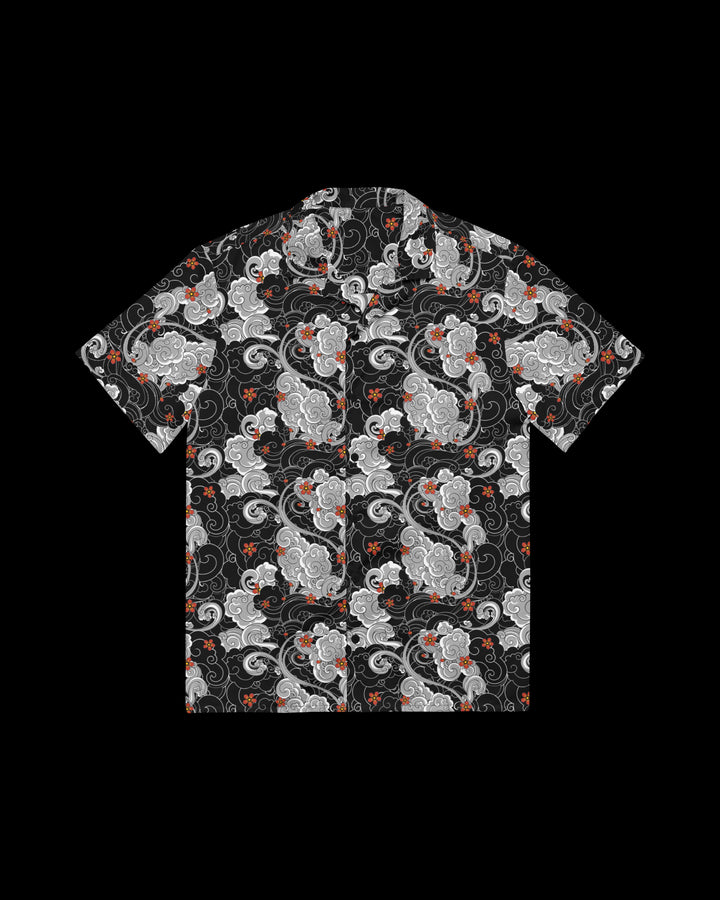 open collar shirt with a floral pattern