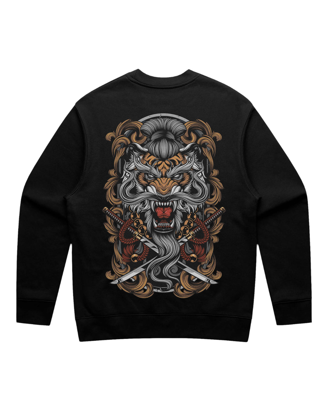 Shogun Tiger Black Crewneck Sweatshirt