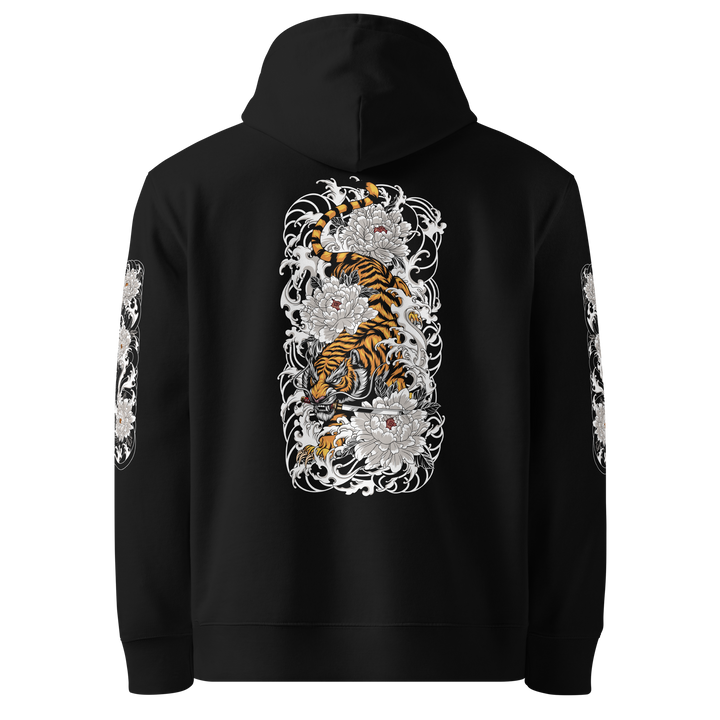 Silent Descent Graphic Hoodie back design in black