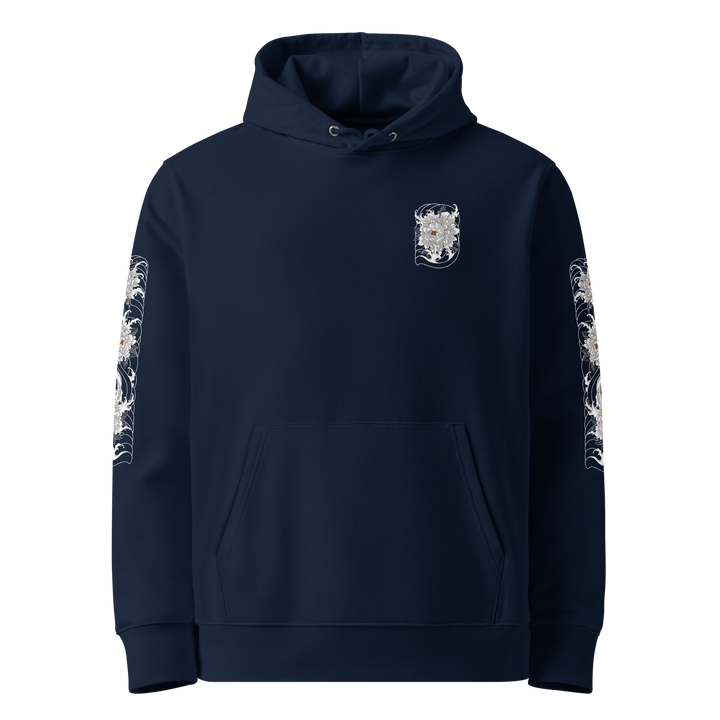 Silent Descent Graphic Hoodie front design in French navy