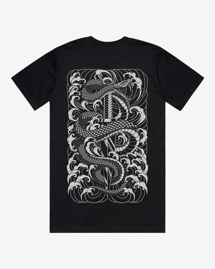 Snake And Dagger Graphic Tee With Back Print
