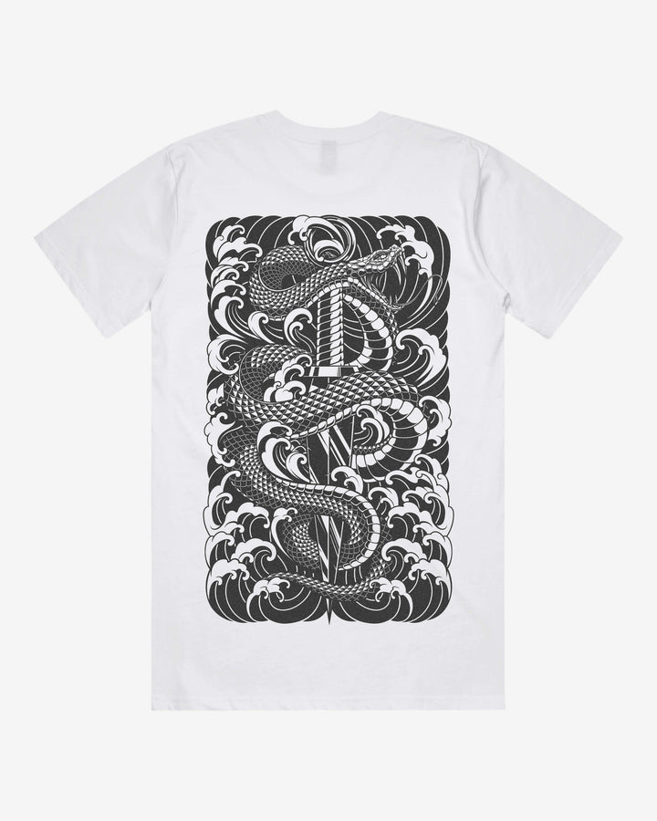 Snake And Dagger Graphic Tee With Back Print