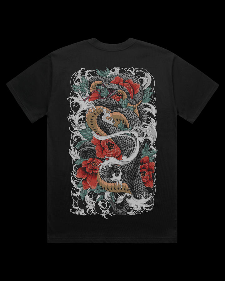 Boxy, Oversized 280gsm Heavyweight T-Shirt With Large Irezumi Inspired Back Print.