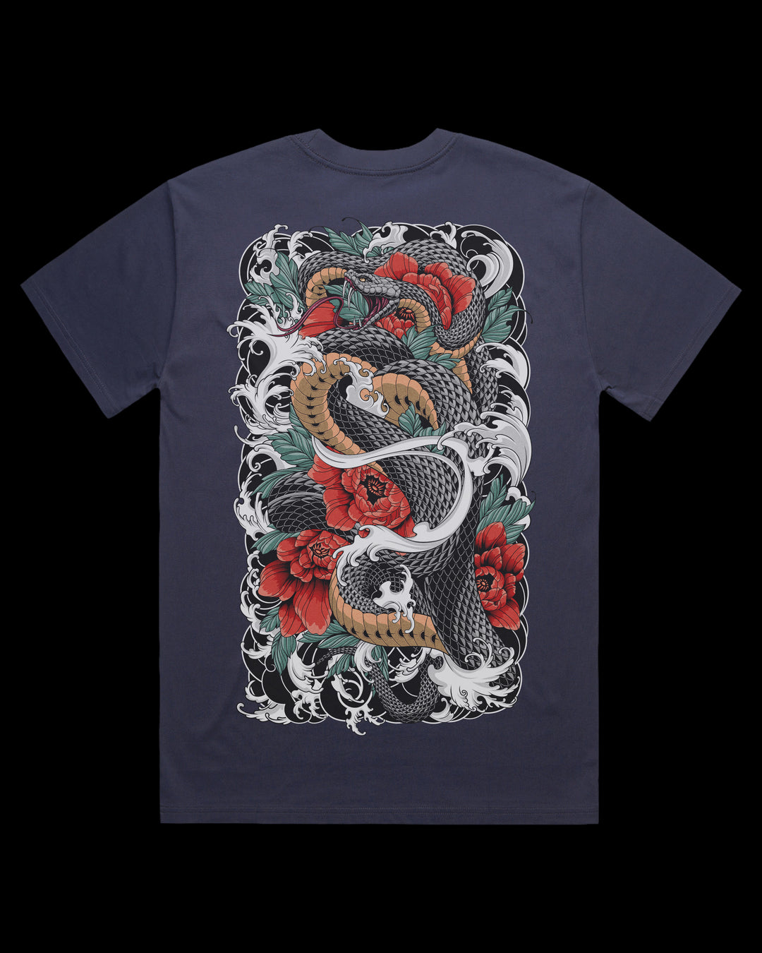 Boxy, Oversized 280gsm Heavyweight T-Shirt With Large Irezumi Inspired Back Print.