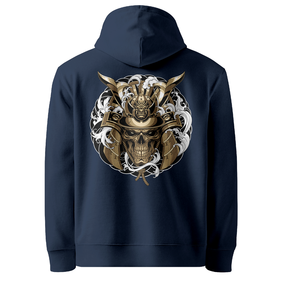 Spectral Sentinel Tattoo Hoodie - Navy