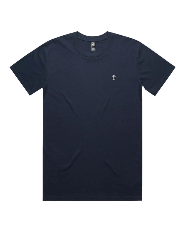 Front view of Japanese Graphic Tee – Clouded Dragon in Midnight Blue