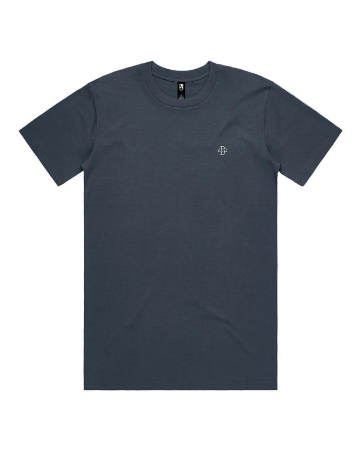 Front view of Japanese Graphic Tee – Irezumi Snake in Petrol Blue