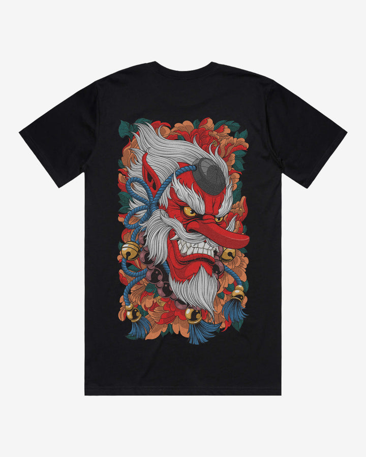 Tengu Mask Graphic Tee With Back Print